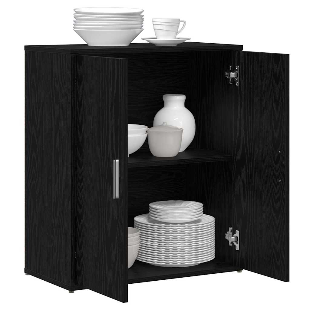 vidaXL Highboard 2 pcs Zwart eiken 60 x 31 x 70 cm Bewerkt hout