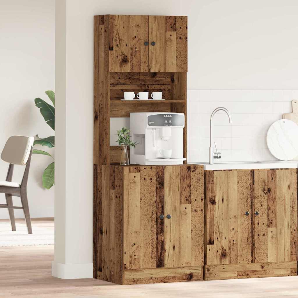 Armoire de cuisine en bois ancien 60 x 50 x 180 cm, en bois recyclé.
