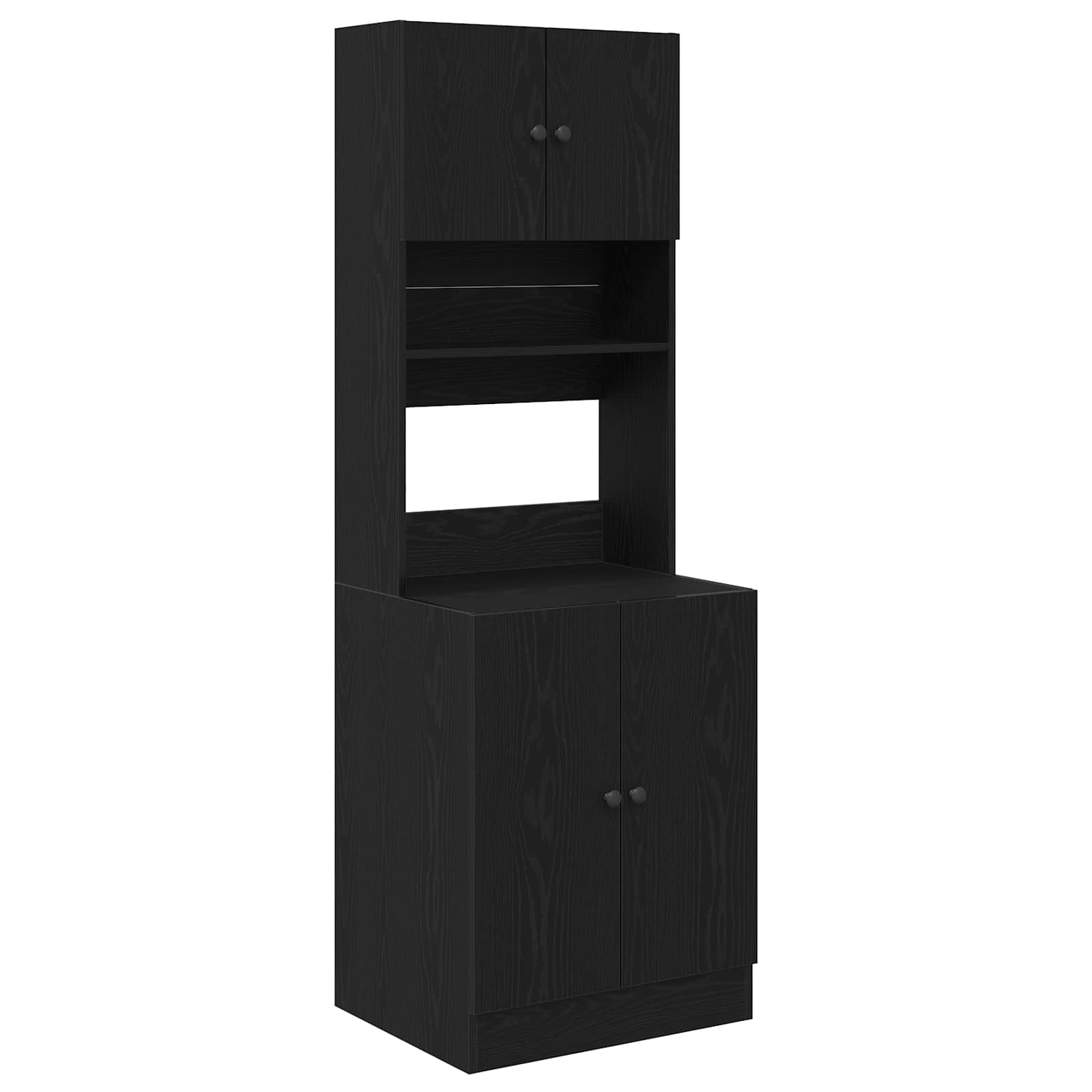 vidaXL Bufet de bucătărie cu raft 2 pcs Stejar Negru 60 x 50 x 180 cm