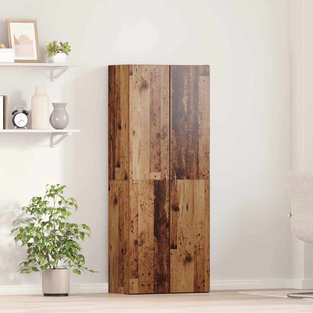 Highboard aus altem Holz 60 x 32 x 153 cm - aus Holzwerkstoff gemacht.