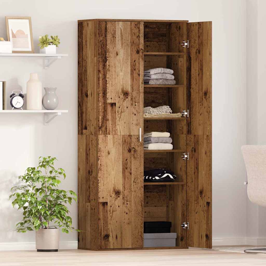 Højskab Gammelt Træ 80x35x180 cm Konstrueret træ