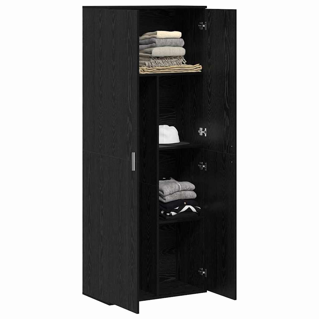 vidaXL Boekenkast Zwart Eiken 70x35x180 cm Bewerkt Hout