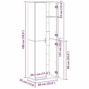 Highboard Černý dub 60 x 35 x 180 cm Kompozitní dřevo - obrázek 13
