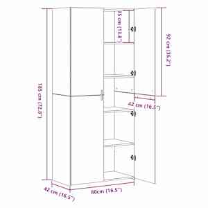 Vysoký bufet 2 pcs Artisanový dub 80 x 42 x 185 cm - obrázek 12