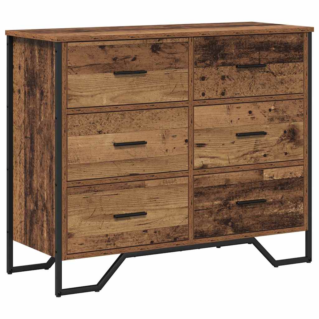  vidaXL Fiókos Szekrény fiókkal Öreg fa 91 x 35.5 x 74.5 cm Faanyag akciós termékkép 1