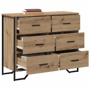 Příborník se zásuvkou 2 pcs Artisanový dub 91 x 35,5 x 74,5 cm - obrázek 3