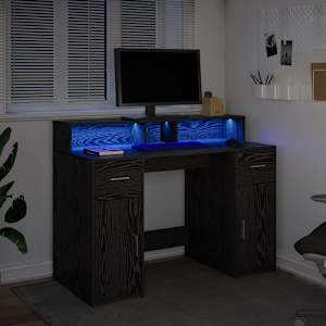 Stůl se zásuvkou Černý dub 120 x 55 x 91 cm Kompozitní dřevo - obrázek 5