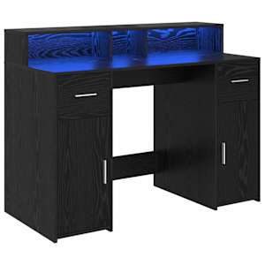 vidaXL Laud sahtliga uksega Must tamm 120 x 55 x 91 cm Tehispuit