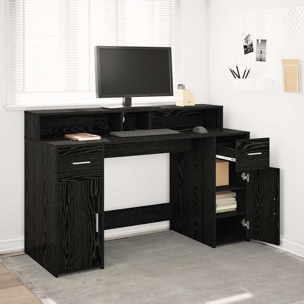 bureau Chêne noir 140x55x91 cm Bois d'ingénierie