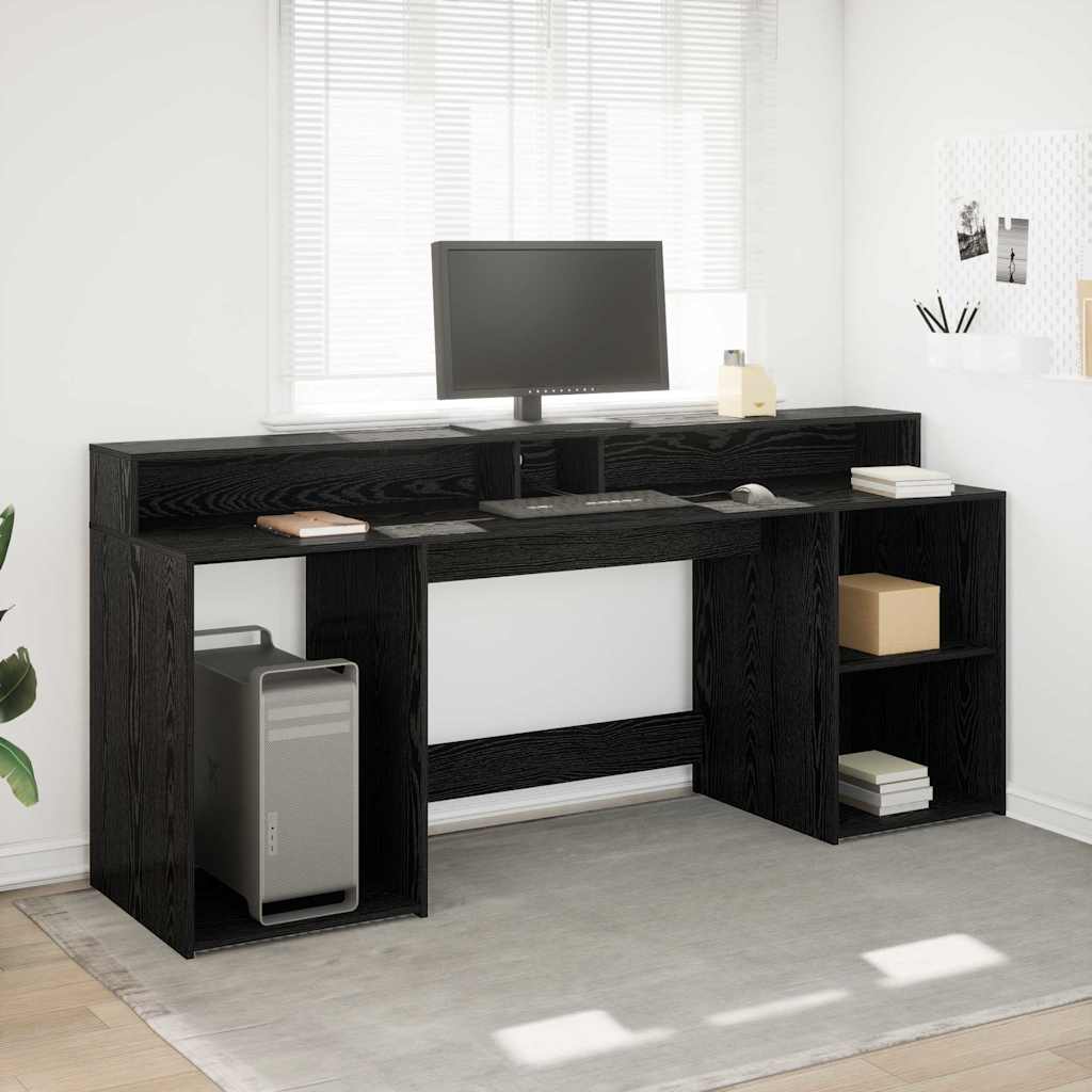 Bureau Chêne noir 200x55x91 cm Bois d'ingénierie