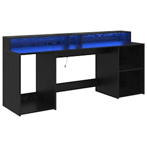 vidaXL Laud sahtliga uksega Must tamm 200 x 55 x 91 cm Tehispuit
