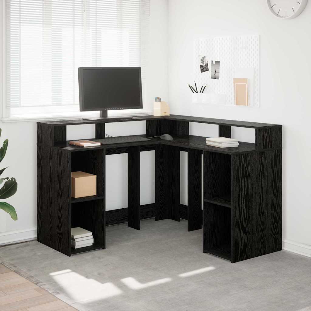Bureau Chêne noir 130x130x91 cm Bois d'ingénierie