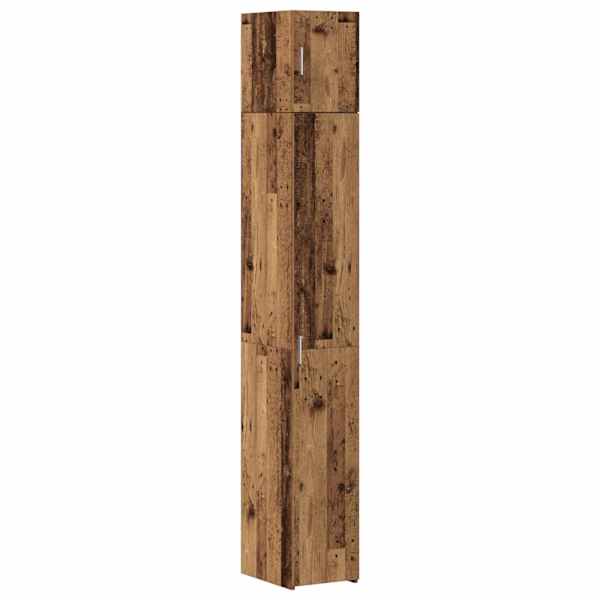 vidaXL S&auml;ilituskapp riiulitega Vana puit 30 x 42,5 x 225 cm Tehispuit