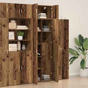 Úložná skříňka 2 pcs Staré dřevo 70 x 42,5 x 185 cm - obrázek 4