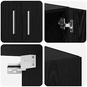Úložná skříňka 2 pcs Černý dub 70 x 42,5 x 185 cm - obrázek 11