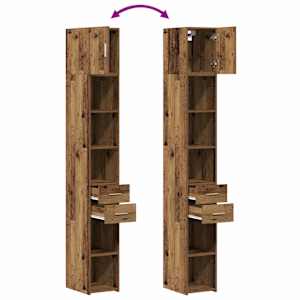 Úložná skříňka se zásuvkou 2 pcs Staré dřevo 30 x 42,5 x 225 cm - obrázek 11