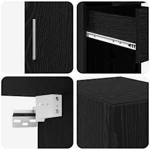Úložná skříňka se zásuvkou 2 pcs Černý dub 30 x 42,5 x 225 cm - obrázek 10