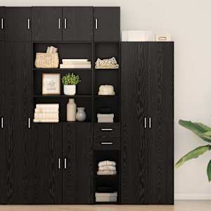 Úložná skříňka se zásuvkou 2 pcs Černý dub 30 x 42,5 x 225 cm - obrázek 1