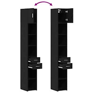 Úložná skříňka se zásuvkou 2 pcs Černý dub 30 x 42,5 x 225 cm - obrázek 11