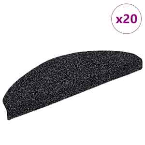 vidaXL isekleepuvad trepimatid 20 tk 65 x 21 x 4 cm mustad poolringikujulised suured
