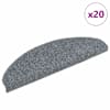 vidaXL isekleepuvad trepimatid 20 tk 65 x 21 x 4 cm helehall poolringikujulised suured