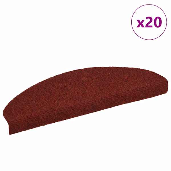 vidaXL isekleepuvad trepimatid 20 tk 65 x 21 x 4 cm bordoopunased poolringikujulised suured