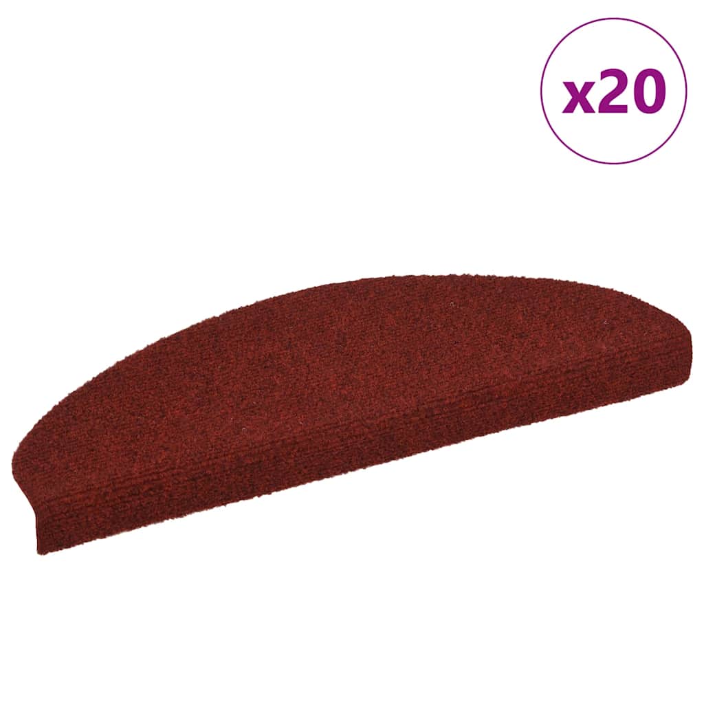 vidaXL Samolepicí podložky na schody 20 ks Červená 65x21x4 cm