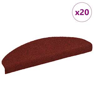Preproge za stopnice samolepilne 20 kosov 65x21x4 cm bordo rdeče polkrožne velike