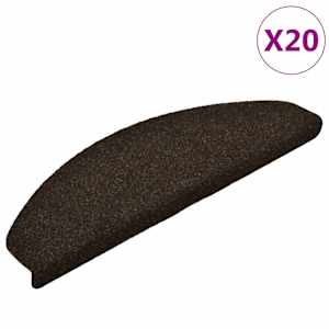 vidaXL isekleepuvad trepimatid 20 tk 65 x 21 x 4 cm tumepruunid poolringikujulised suured