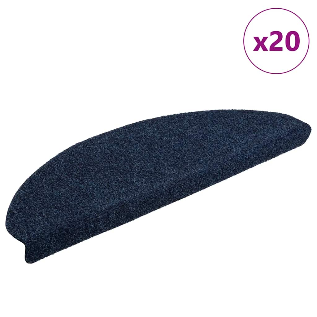 vidaXL Covorașe scară autoadezive 20 buc Navy 65x21x4 cm