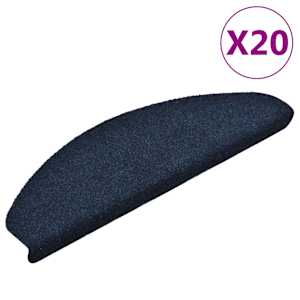Preproge za stopnice samolepilne 20 kosov 65x21x4 cm temno modre polkrožne velike