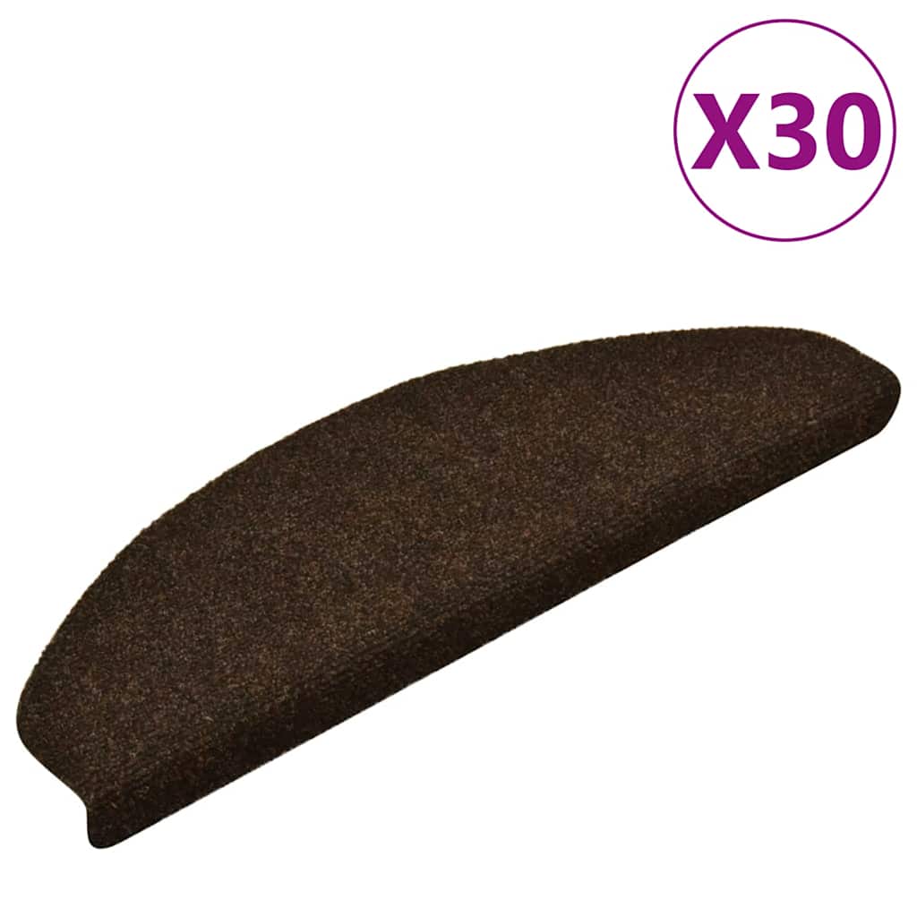 vidaXL Samolepicí rohože na schody 30 ks hnědé 65x21x4 cm