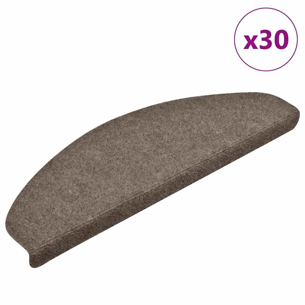 vidaXL Schodové rohože samolepicí 30 ks 65 x 21 x 4 cm béžové, půlkulaté, velké