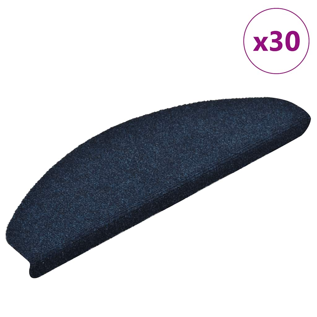 vidaXL Covorașe scară autoadezive 30 buc Navy 65x21x4 cm