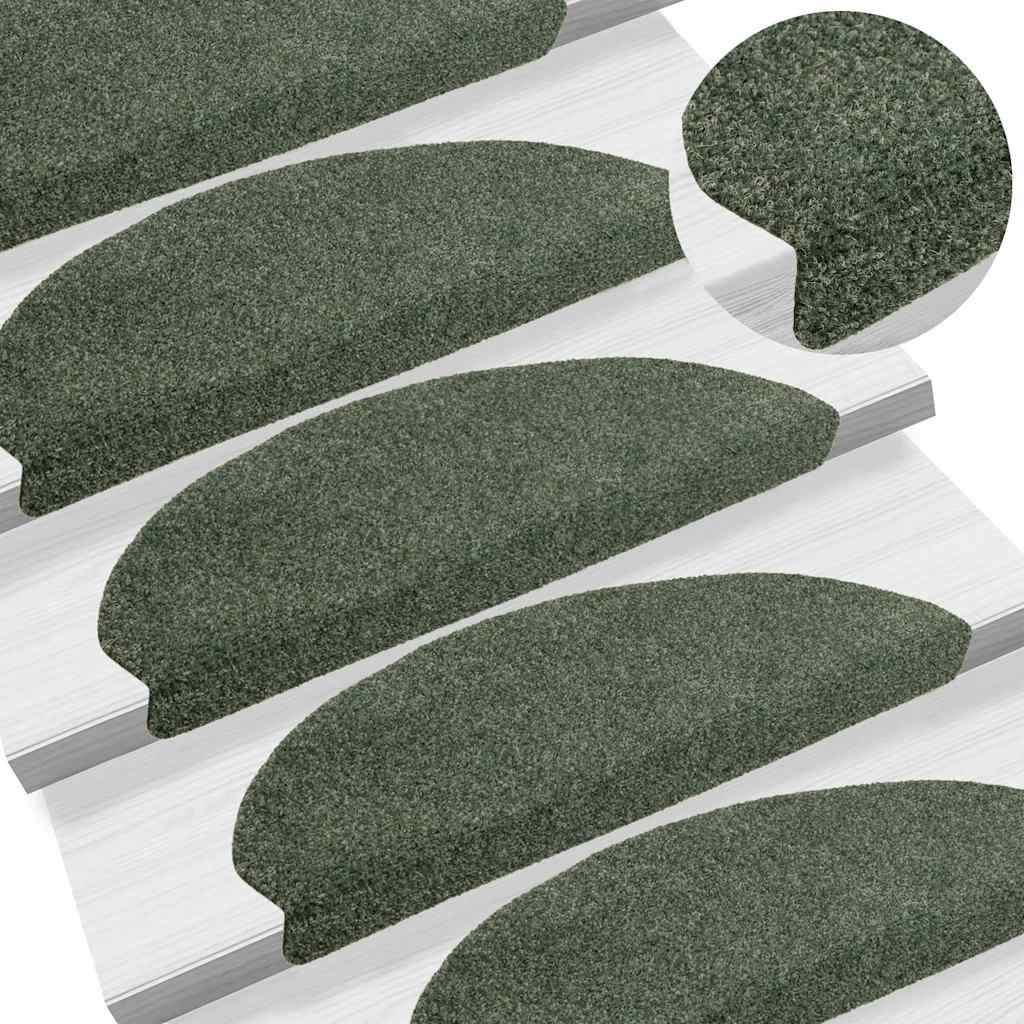 vidaXL Covorașe scară autoadezive 30 buc Verde 65x21x4 cm