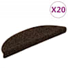 vidaXL isekleepuvad trepimatid 20 tk 56 x 17 x 3 cm pruunid poolringikujulised