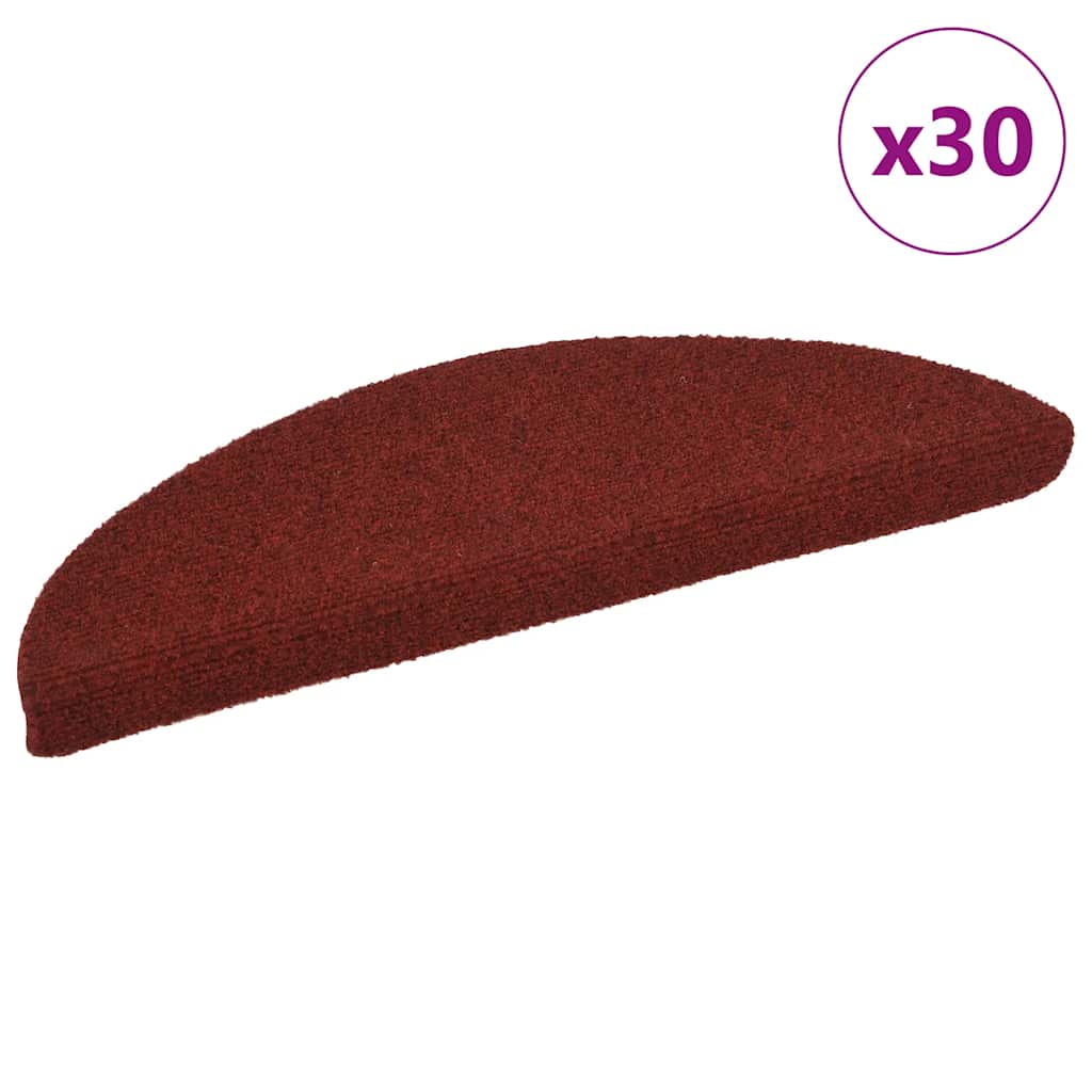 vidaXL Samolepicí podložky na schody 30 ks Červená 56x17x3 cm