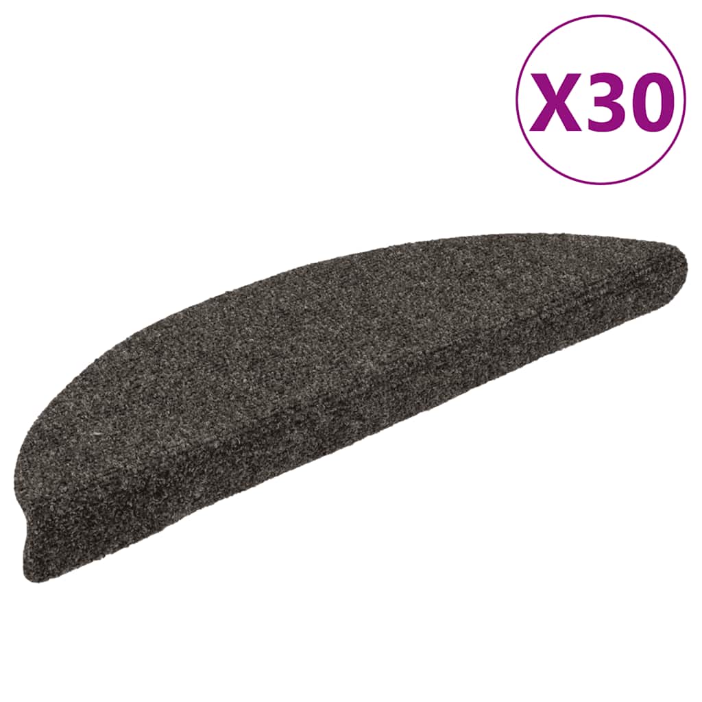 vidaXL Samolepicí rohože na schody 30 ks Antracit 56x17x3 cm