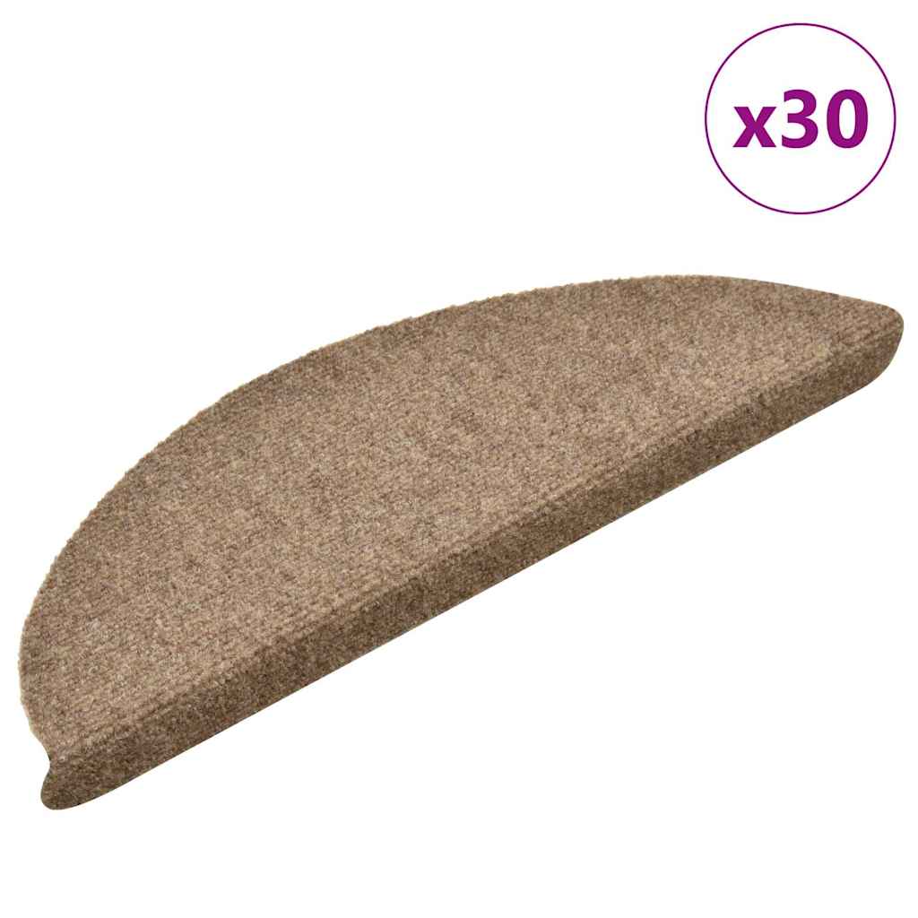 vidaXL Samolepicí rohože na schody 30 ks krémové 56x17x3 cm