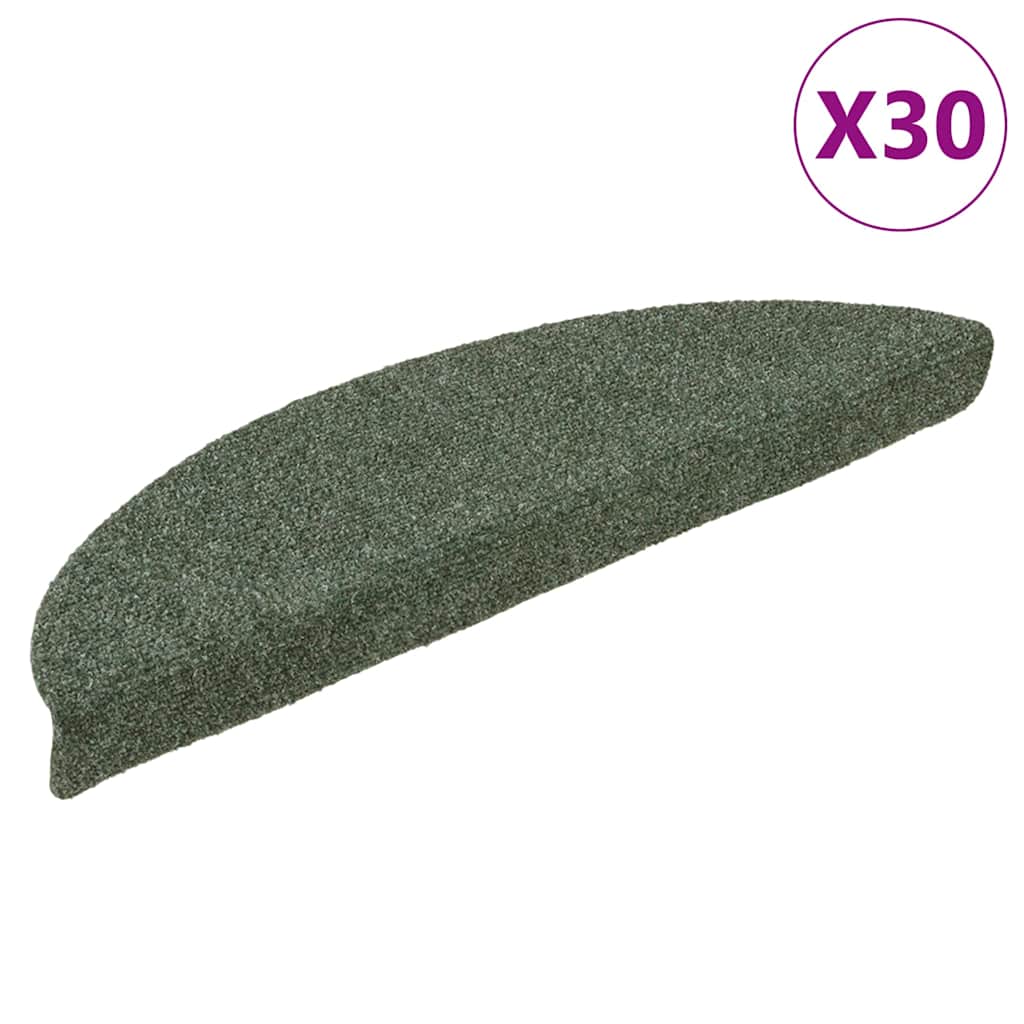 vidaXL Samolepicí podložky na schody 30 ks Zelená 56x17x3 cm