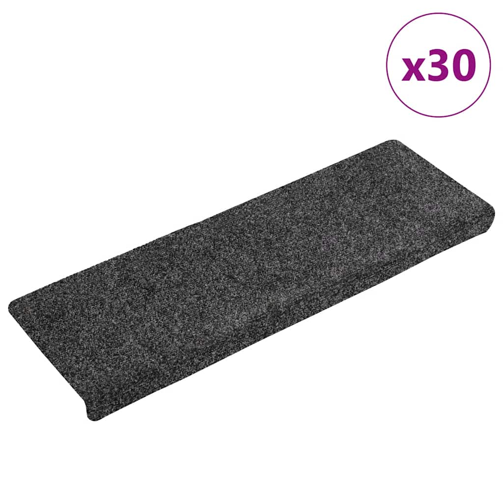 vidaXL Covorașe scară autoadezive 30 buc Gri 65x21x4 cm