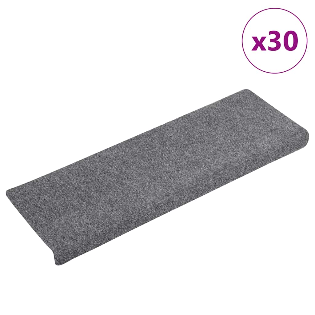 vidaXL Covorașe scară autoadezive 30 buc Gri deschis 65x21x4 cm