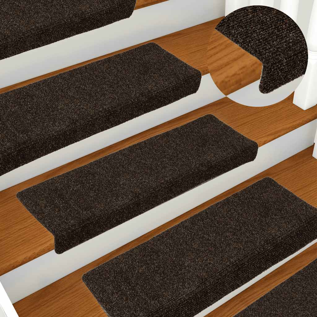 vidaXL Stufenmatten Selbstklebend 30 Stk. Dunkelbraun 65x21x4 cm