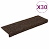 vidaXL isekleepuvad trepimatid, 30 tk, 65 x 21 x 4 cm, pruunid, ristk&uuml;likukujulised servad