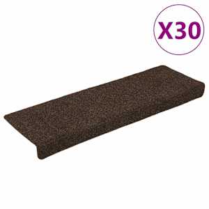 vidaXL isekleepuvad trepimatid, 30 tk, 65 x 21 x 4 cm, pruunid, ristk&uuml;likukujulised servad