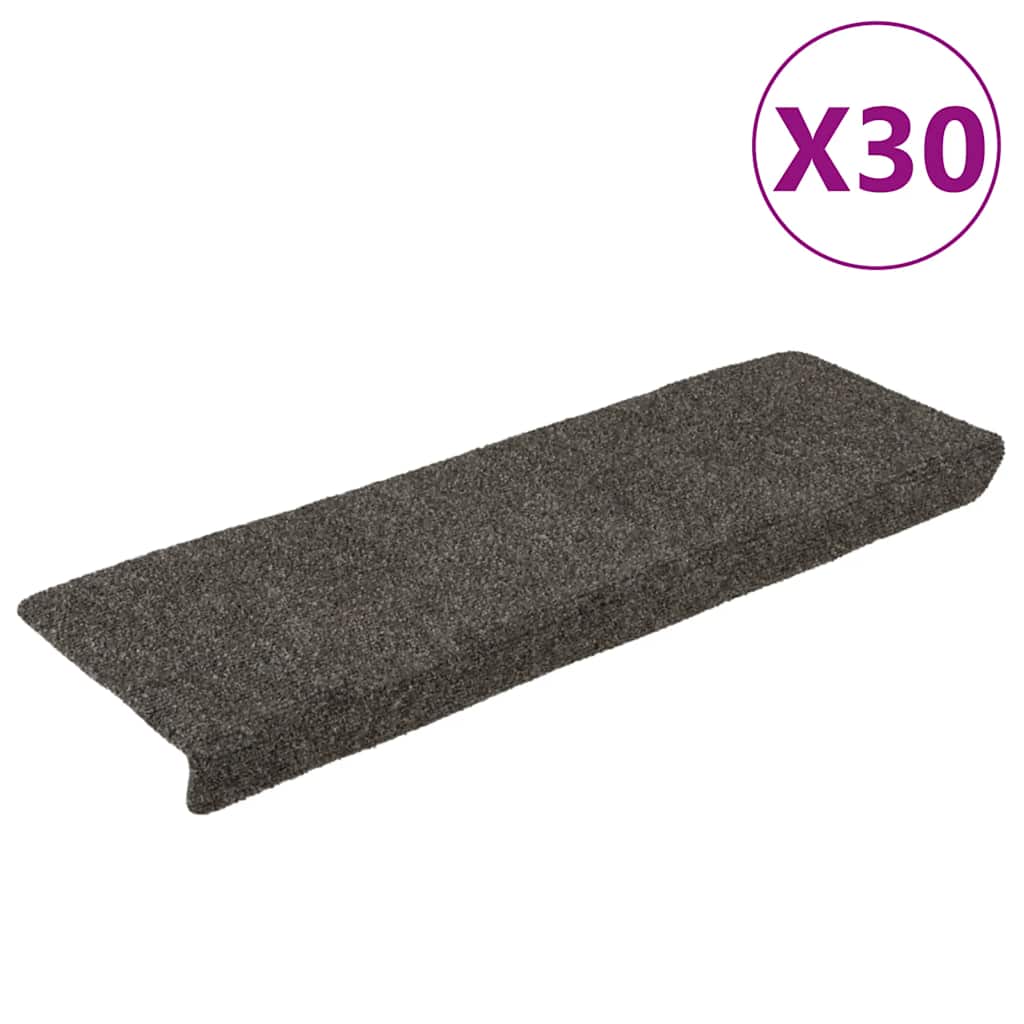 vidaXL Schodové rohože samolepicí 30 ks 65 x 21 x 4 cm antracitové s obdélníkovým okrajem