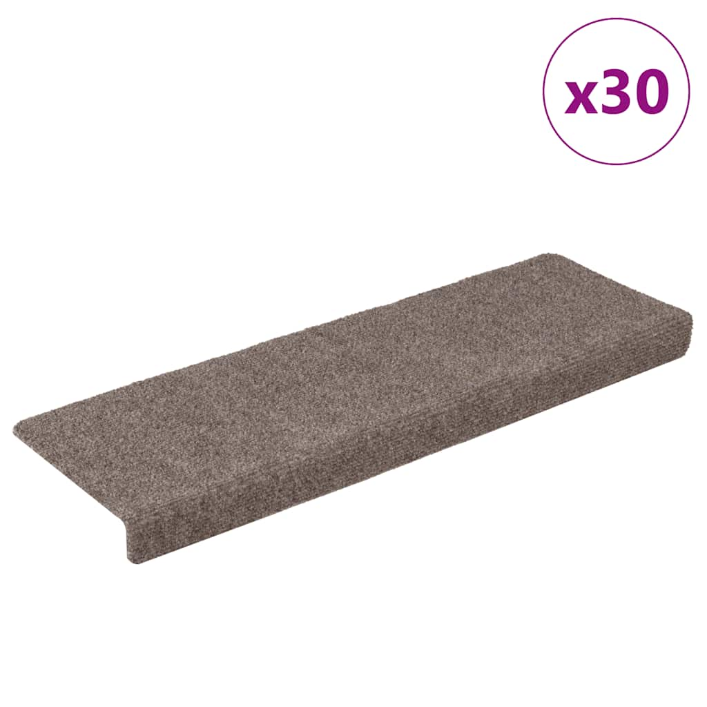 vidaXL Covorașe scară autoadezive 30 buc crem 65x21x4 cm