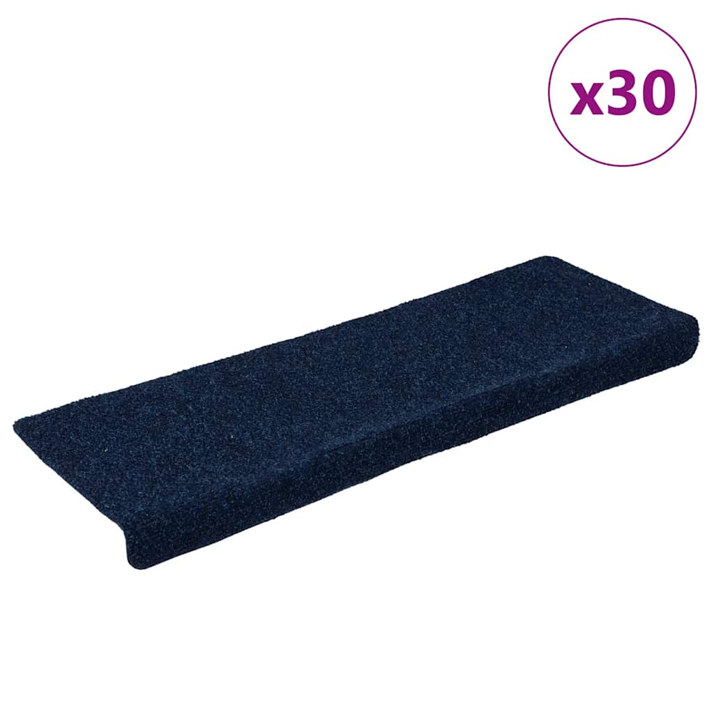 vidaXL Covorașe scară autoadezive 30 buc Navy 65x21x4 cm