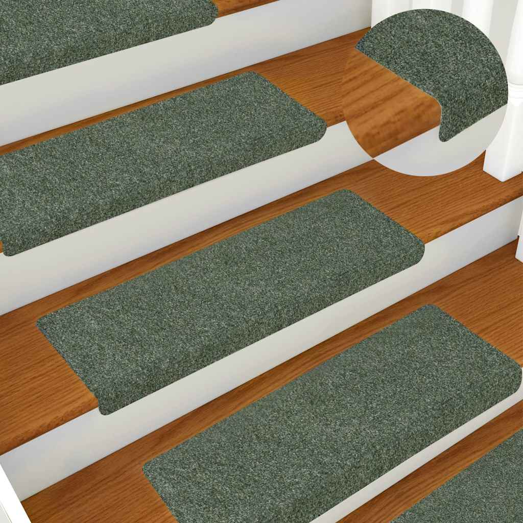vidaXL Covorașe scară autoadezive 30 buc Verde 65x21x4 cm