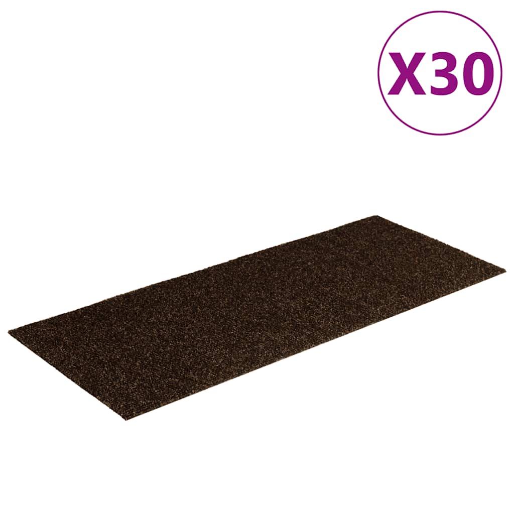 vidaXL Samolepicí rohože na schody 30 ks Hnědá 60x25 cm Obdélníkové